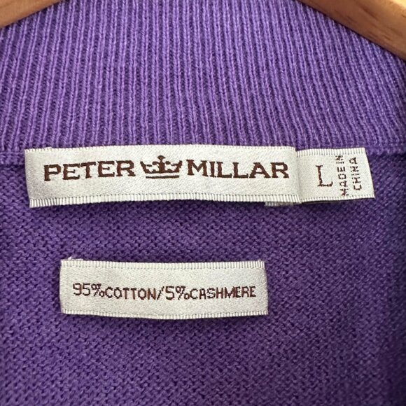 Peter Millar Quarter Zip Sweater Vest Cotton Cashmere - Large - Picture 3 of 4
